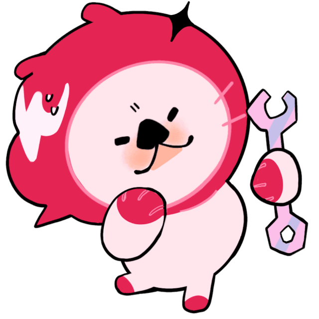 Mascot holding wrench